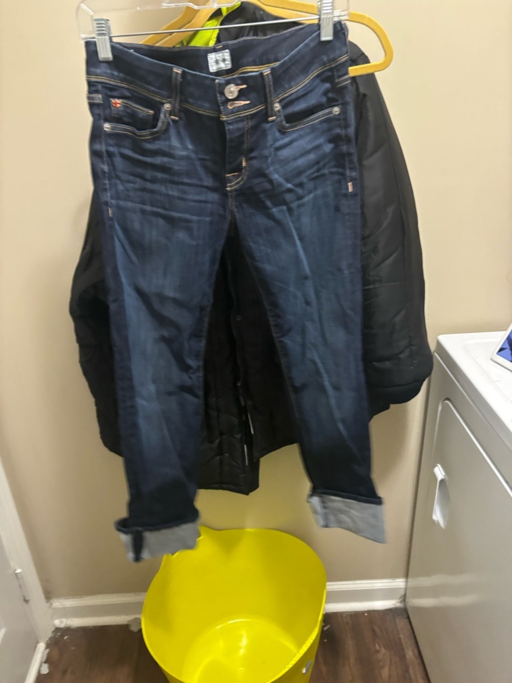 Hudson Jeans Dark Blue Boyfriend Jeans with Cuffed Hem
